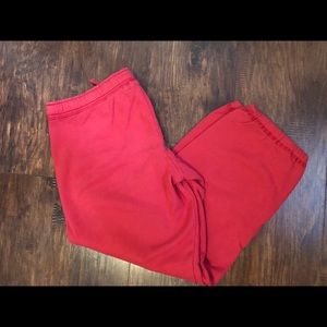Red Abercrombie sweatpant capris